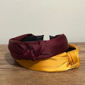 Elegant Burgundy and Mustard Headband Set